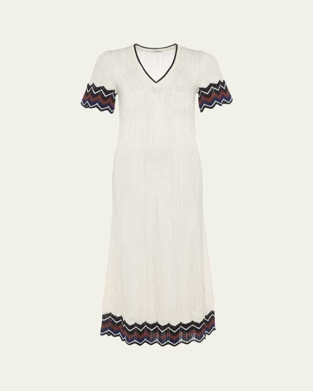 Luna Chevron Striped Knit Maxi Dress